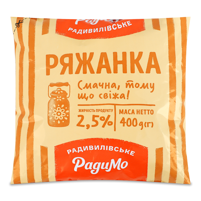 Ряжанка 2,5% 400г п/е РадиМо
