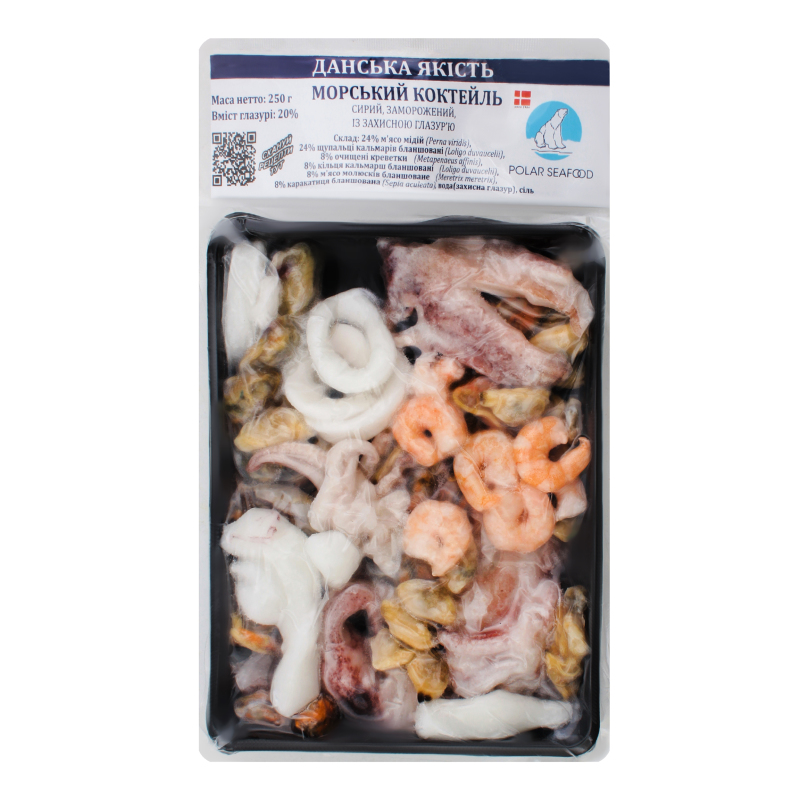 Коктейль морской сырой замороженный Polar Seafood лоток