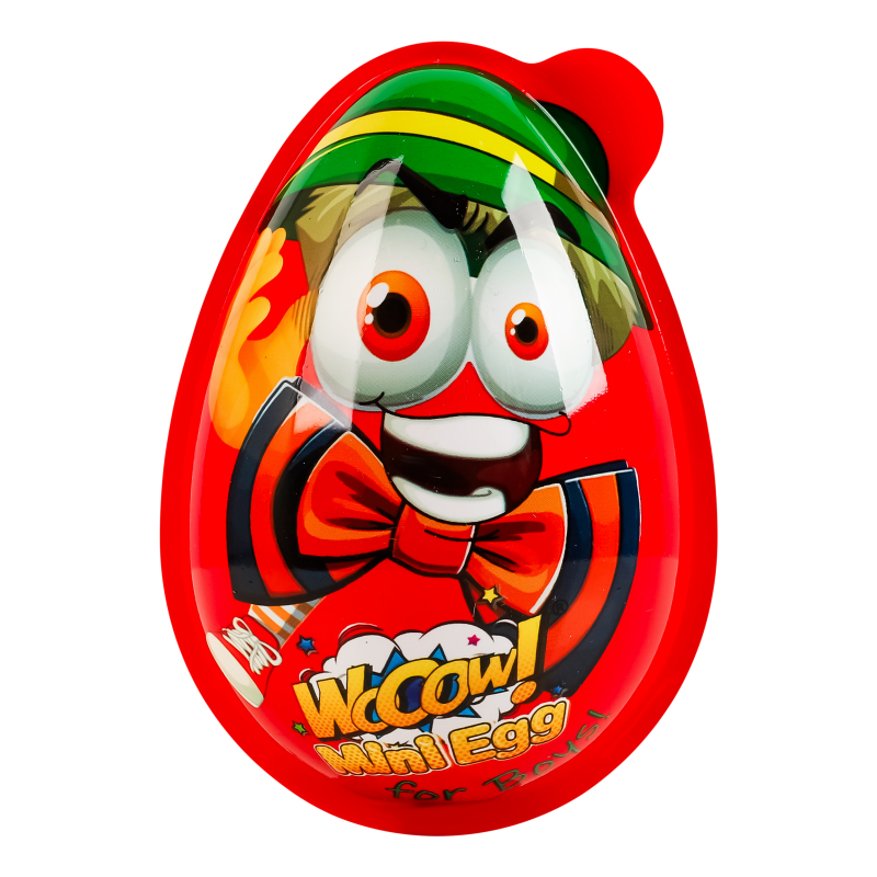 Яйце пластикове для хлопчика з цукерками та сюрпризом Mini egg Wooow п/у 30г в асорт