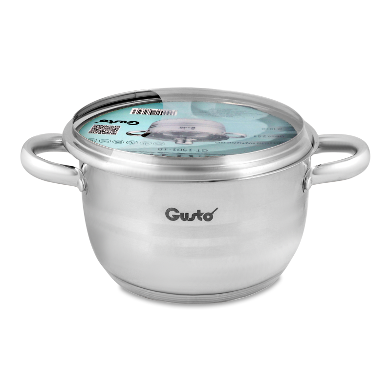 Каструля Nuovo Matte 2,4л нержавіюча сталь 18см Gusto