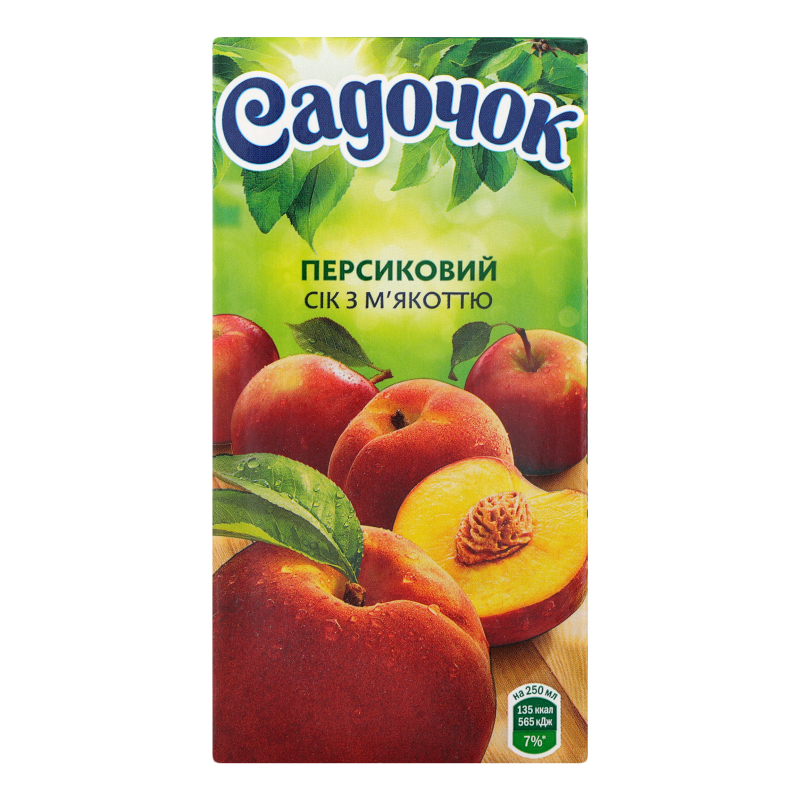 Сок с мякотью персиковый Садочок т/п 0.5л Садочок(4823063101271 ...