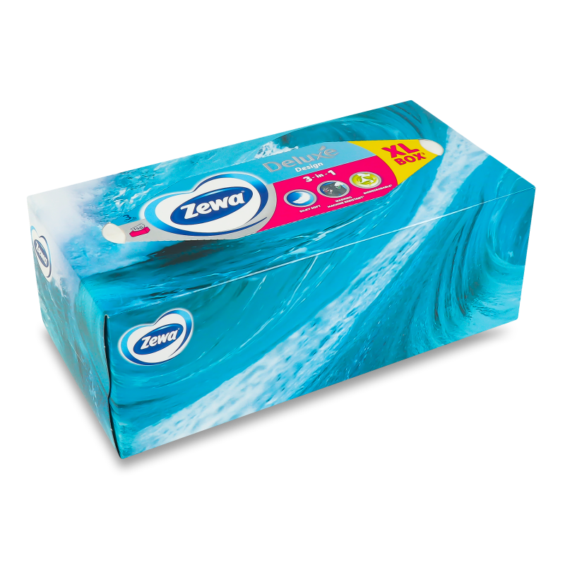 Серветки косметичні Делюкс Дизайн 3шари 150шт Зева