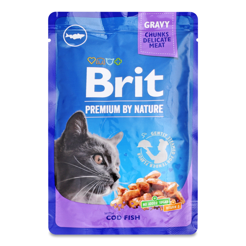 Корм д/котів з тріскою 100г арт100272/506002 Бріт преміум
