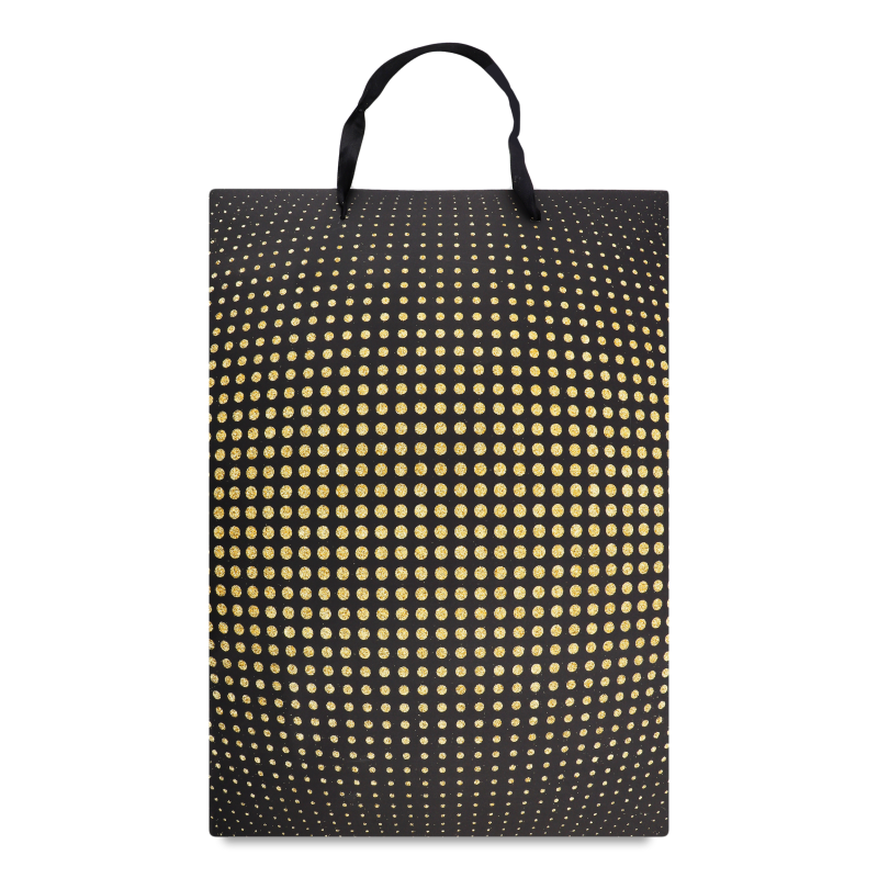 Пакет подарунковий з глітером 44*31*12см