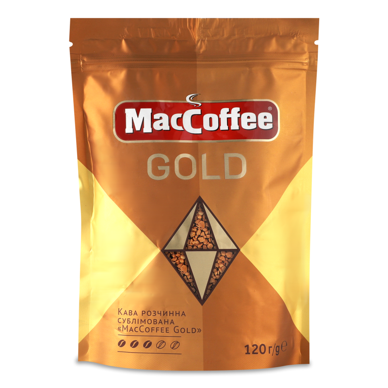 Кава Gold розчинна сублімована 120г економ пакет MacCoffee