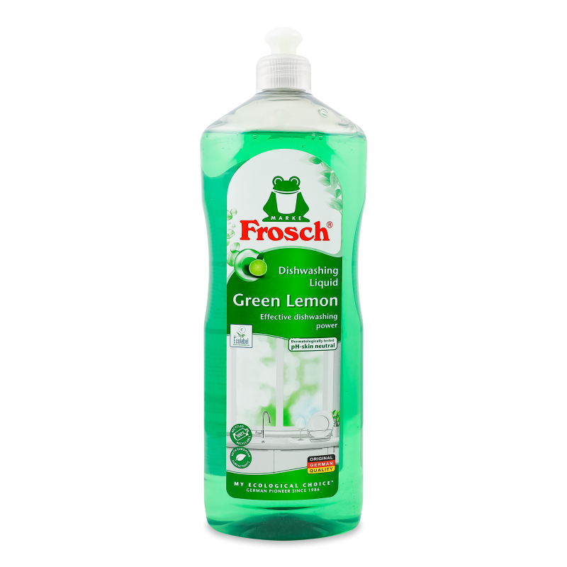 Рідина д/миття посуду Зелений лимон 1000мл Фрош