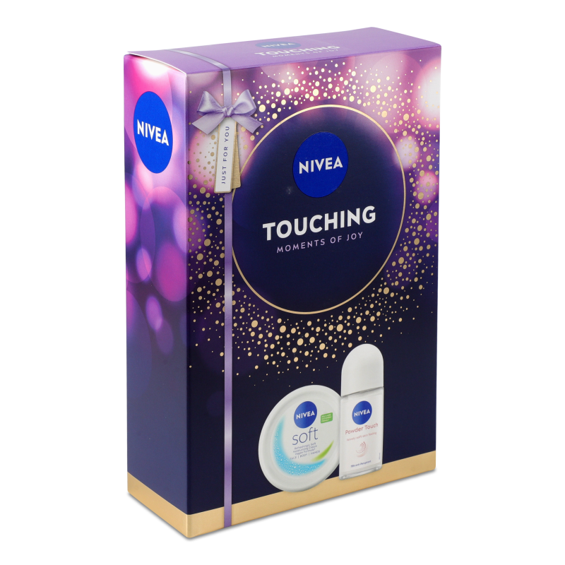 Набір Touching Крем д/тіла Soft 200мл+Антиперспірант Дотик пудри кульковий 50мл Nivea
