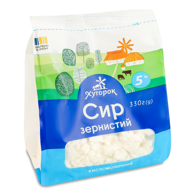 Сир кисломолочний 5% 330г Хуторок