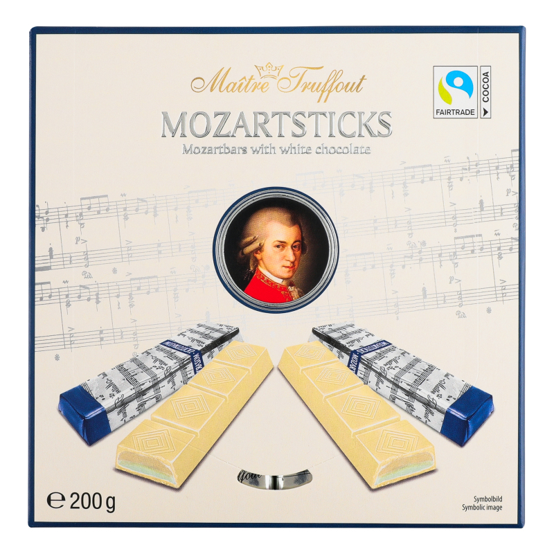 Цукерки марципанові з білим шоколадом у стіках Mozartsticks Maitre Truffout к/у