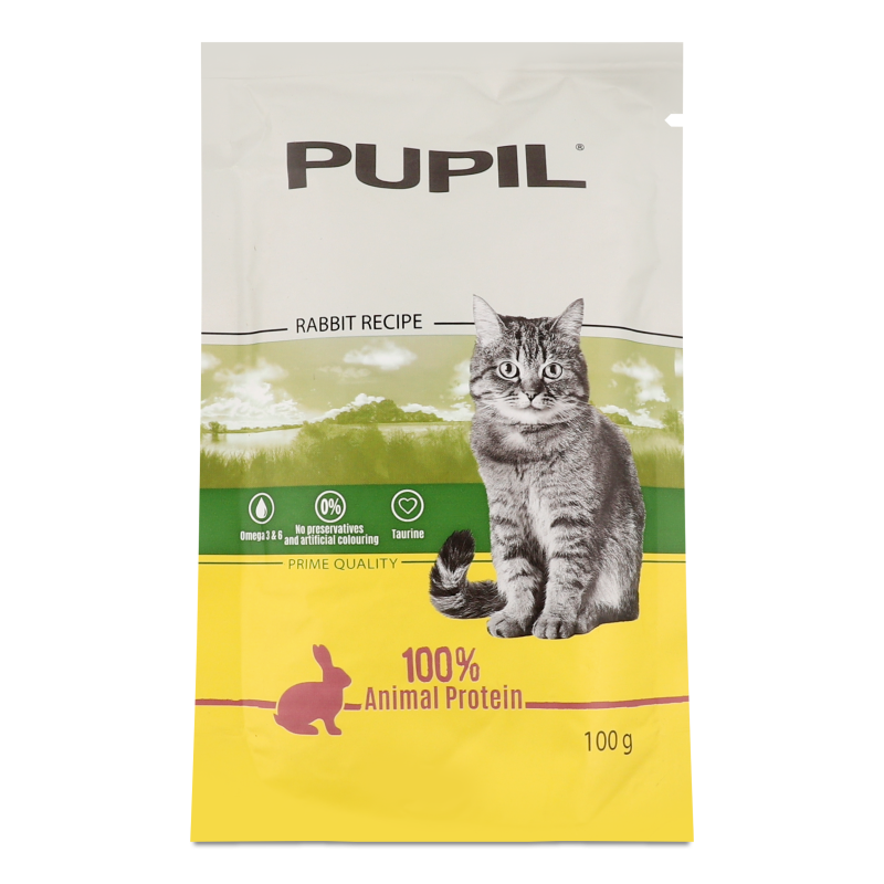 Корм д/котів з кроликом в соусі 100г пауч Pupil