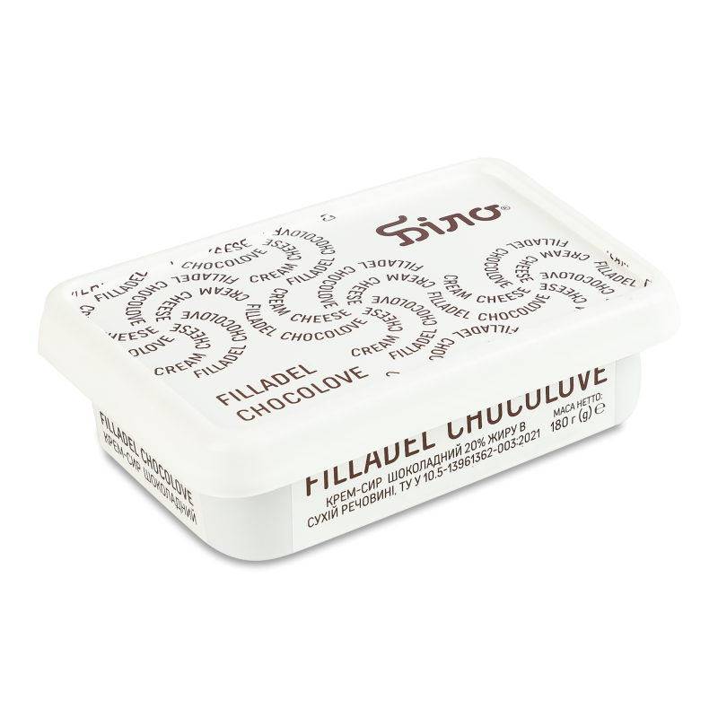 Крем-сир Філадель Чоколав 20% 180г ванночка Біло