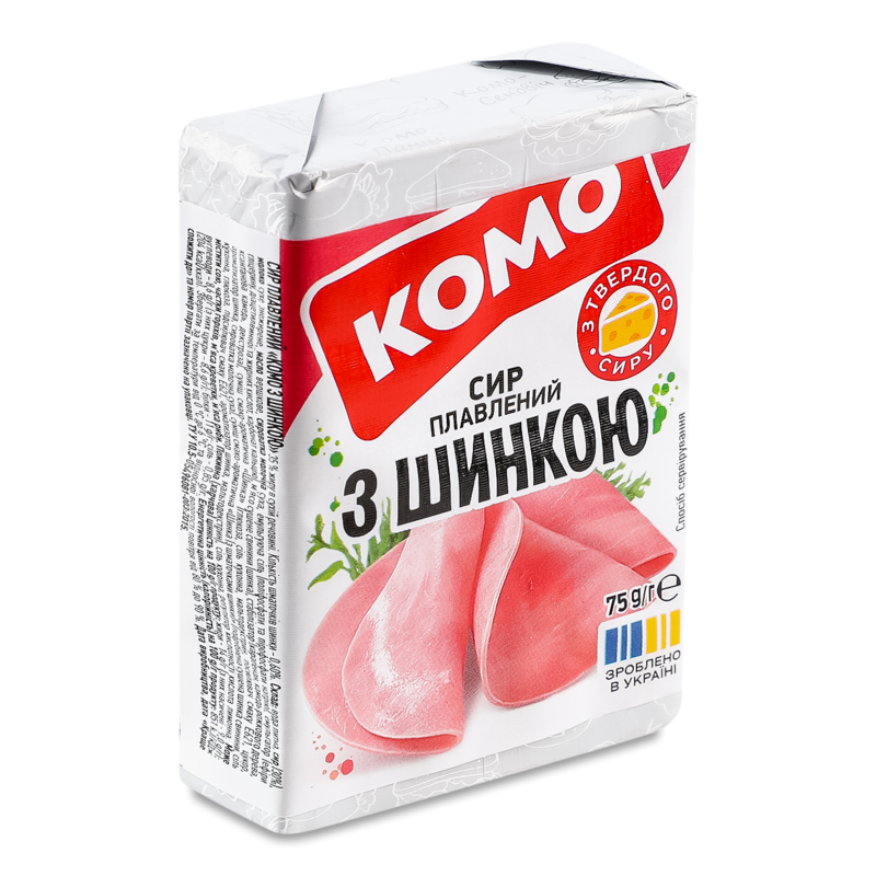 Сир плавлений з шинкою 35% 75г Комо