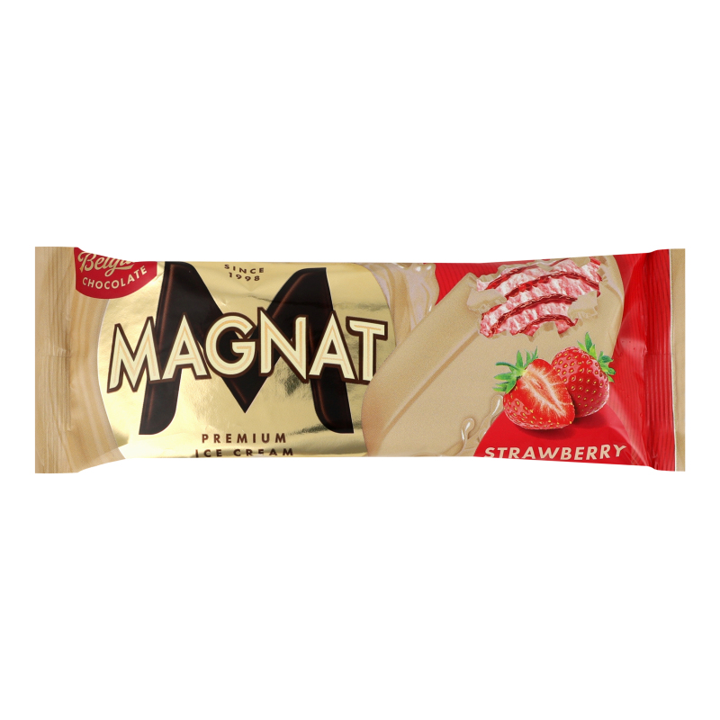 Морозиво 8% вершкове в білому шоколаді Strawberry Magnat м/у