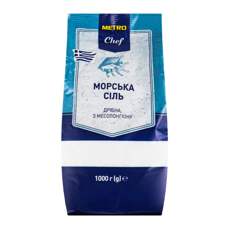 Соль морская мелкая из Месолонгиона Metro Chef м/у 1кг Metro Chef ...