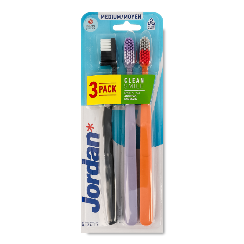 Щітка зубна Clean Smile середня 3шт Jordan
