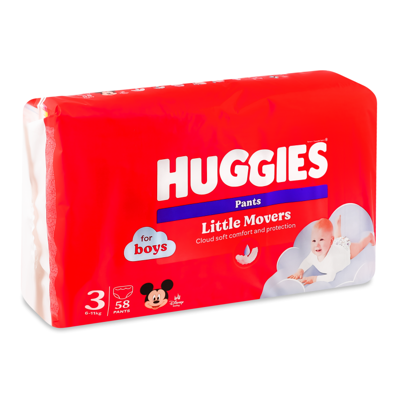 Підгузники-трусики Пант д/хлопчиків 6-11кг 58шт Хаггіс