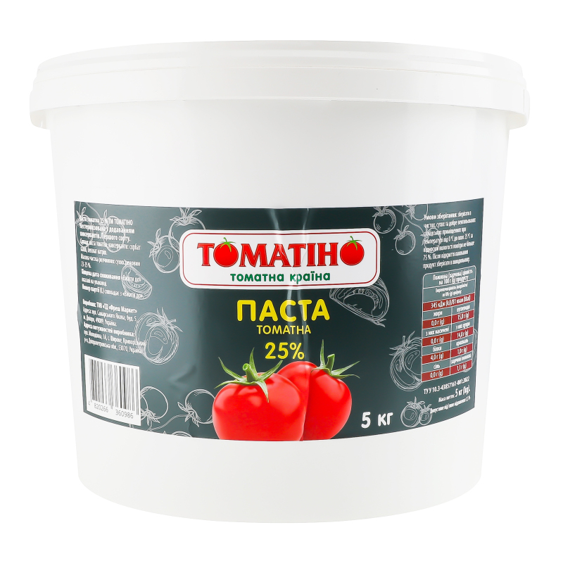 Паста томатная 25% Томатіно ведро 5кг Томатіно(4820266360986): купить в ...