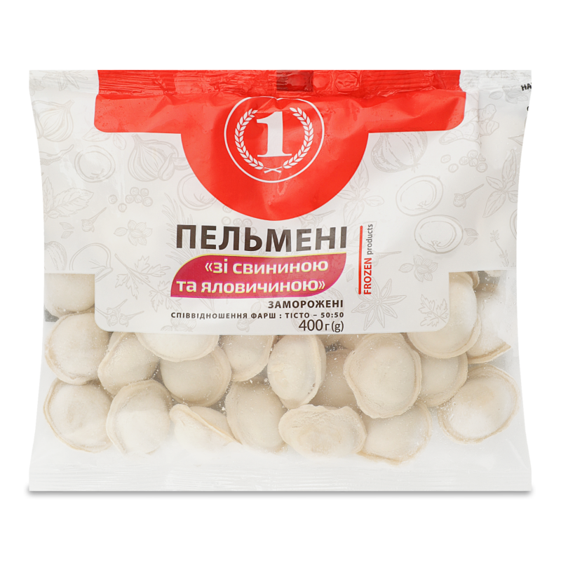 Пельмені з свининою та яловичиною 400г ТМ “1”