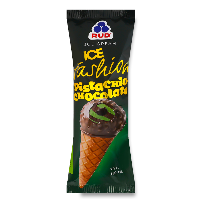 Морозиво-ріжок Fashion Pistachio chocolate 70г Rud