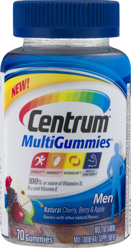 Centrum Men MultiGummies Cherry, Berry & Apple - 70 CT