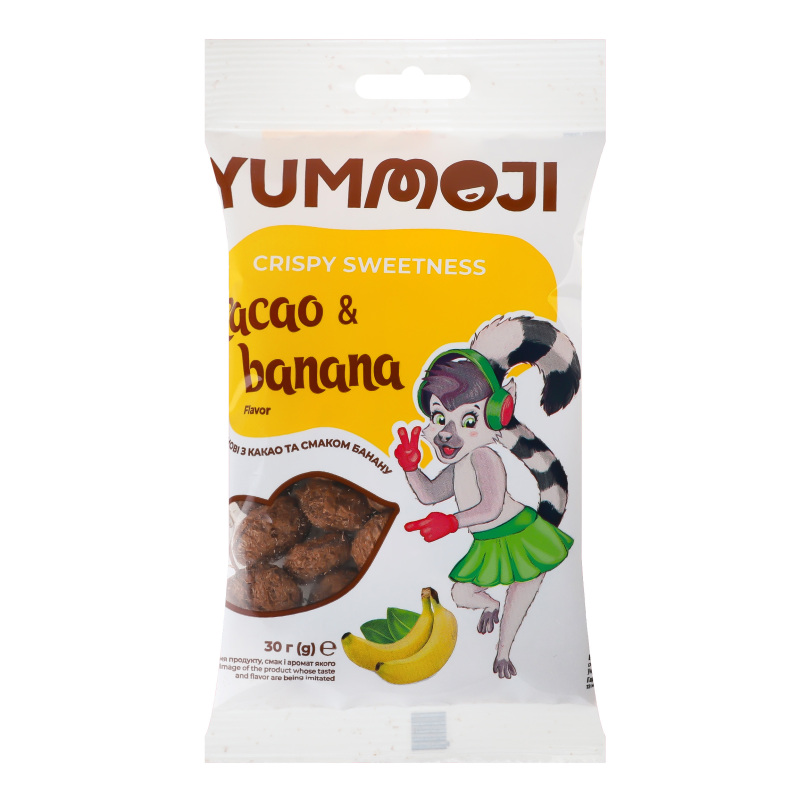 Кульки зернові з какао та смаком банану Yummoji м/у