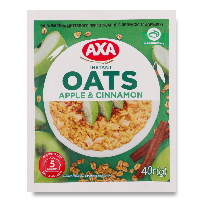 Каша миттєвого приготування вівсяна з яблуком та корицею 40г Аха
