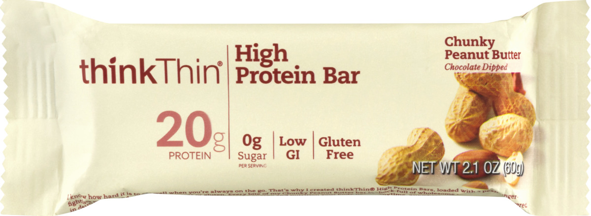thinkThin High Protein Bar Chunky Peanut Butter thinkThin(753656701264 ...