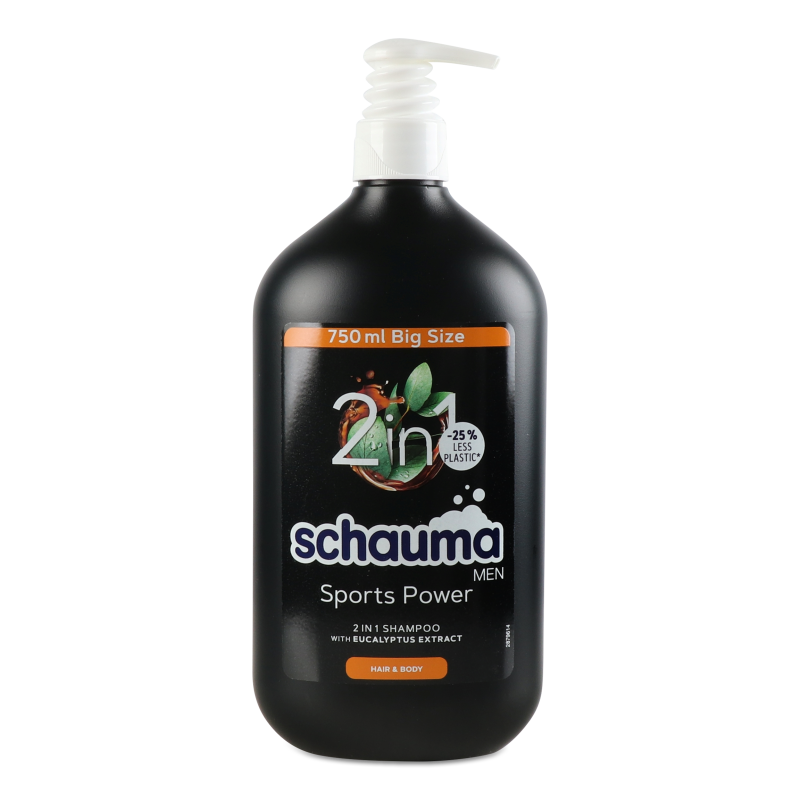 Шампунь Спорт павер 2в1 з екстрактом евкаліпту д/чоловіків 750мл Шаума