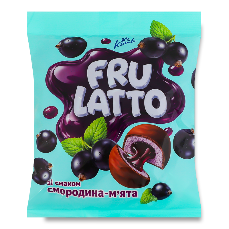 Цукерки Frulatto з смаком Смородина-м’ята 180г Konti