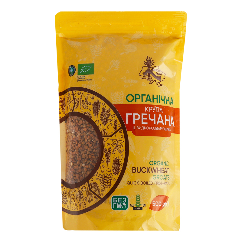 Крупа гречана швидкорозварювана органічна Galeks-Agro д/п