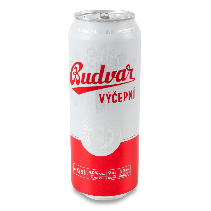 Пиво Будвар Бочкове світле 4% 0,5л ж/б Будвайзер