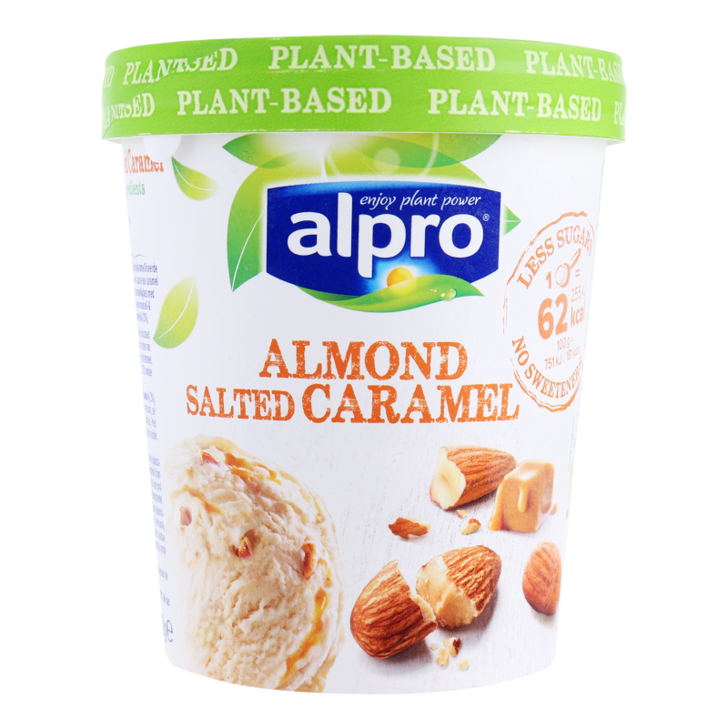 Морозиво 8% на рослинно-мигдальній основі Almond Salted Caramel Alpro відро