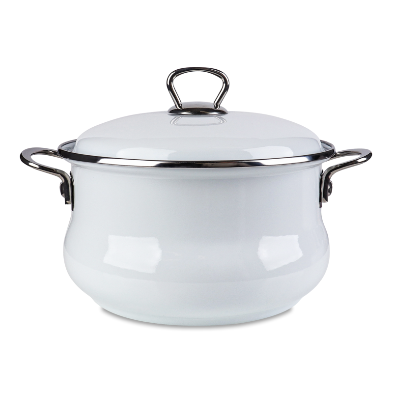 Каструля 4л біла емальована Афіон