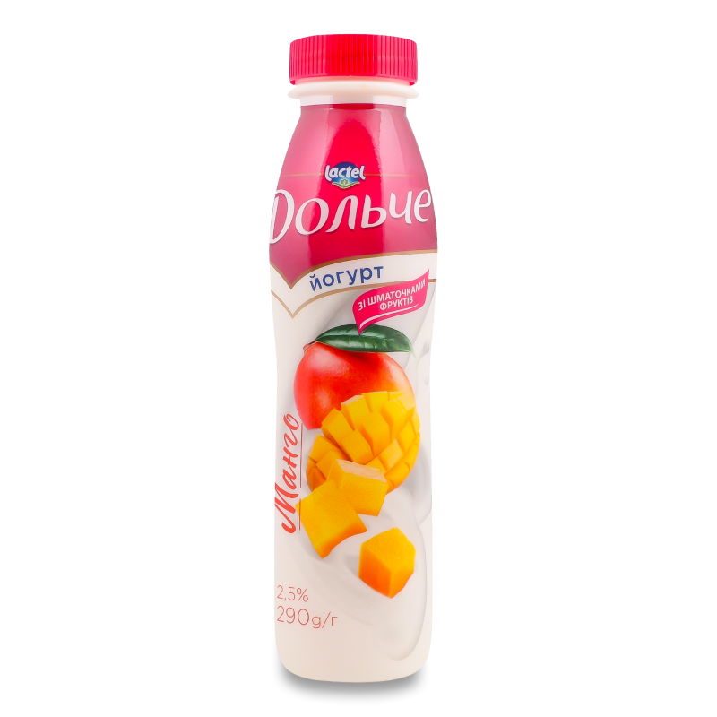 Йогурт питний з наповнювачем Манго 2,5% 290г пет Дольче