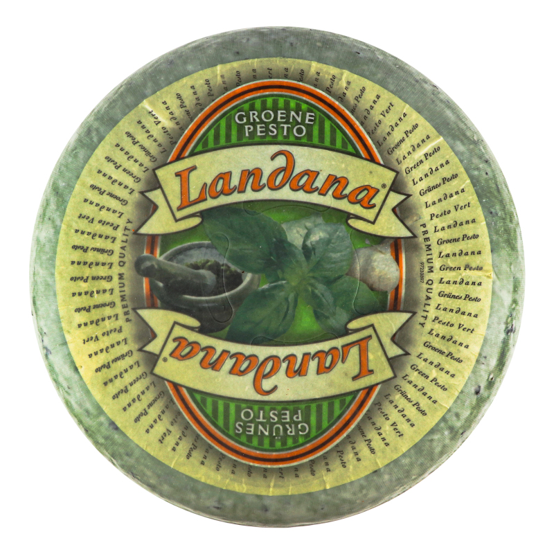 Сир 50% твердий з зеленим песто Landana кг