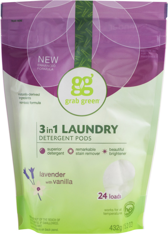 Grab Green 3 In 1 Laundry Detergent Pods Lavender With Vanilla 24 CT