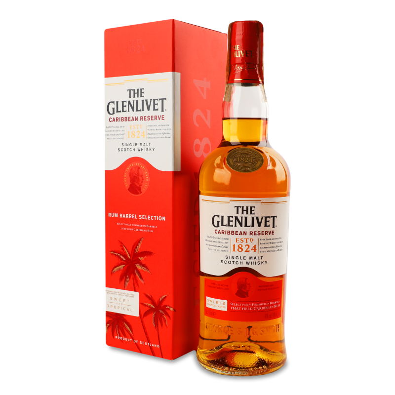 Віскі Caribbean Reserve 40% 0,7л коробка Glenlivet