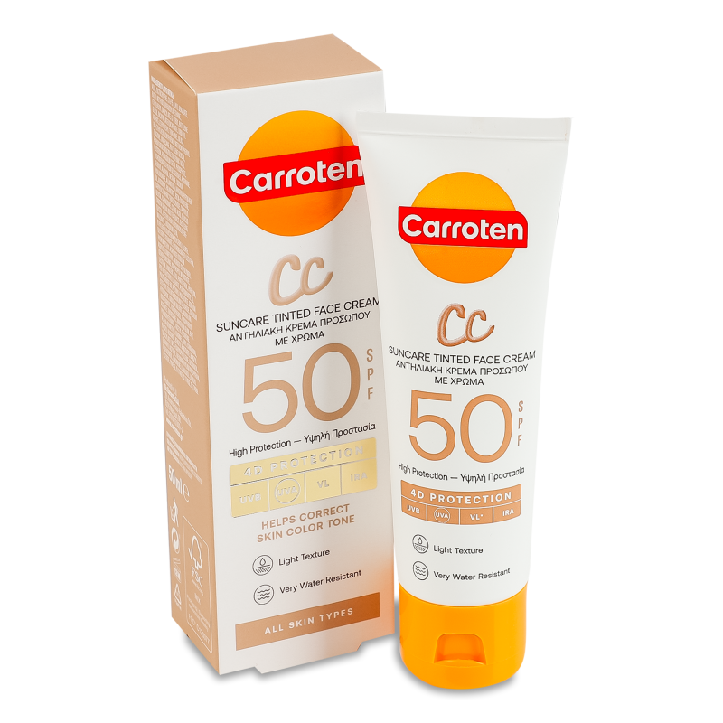 СС-крем д/обличчя тонуючий SPF50 50мл Carroten
