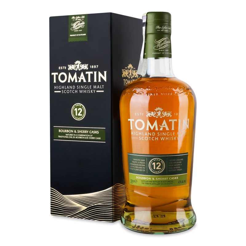 Віскі 12років 43% 0,7л коробка Томатін