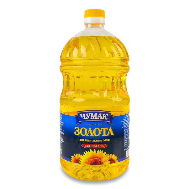 Олія соняшникова Золота рафінована 2л Чумак