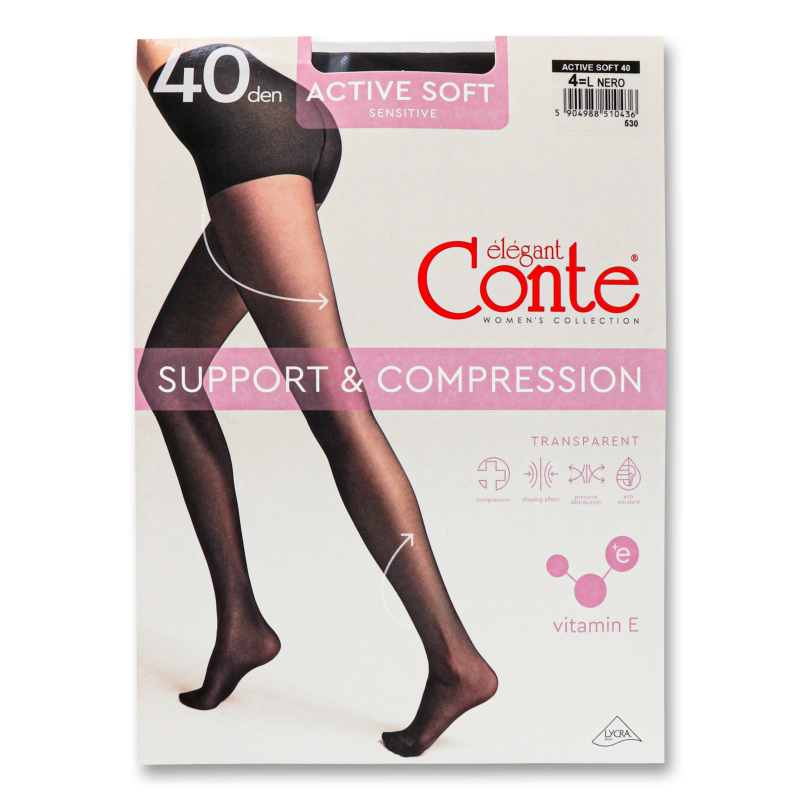 Колготи жіночі Актів Софт неро 40ден р.4 Конте елегант