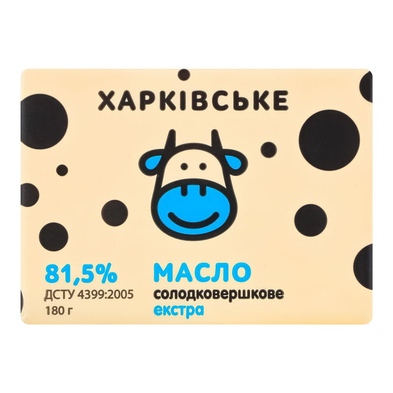 Масло 81.5% солодковершкове Екстра Харківське м/у