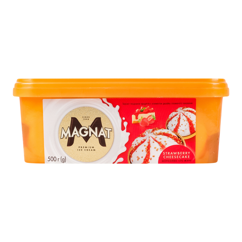 Мороженое 12% Клубничный чизкейк Magnat п/у 500г Magnat