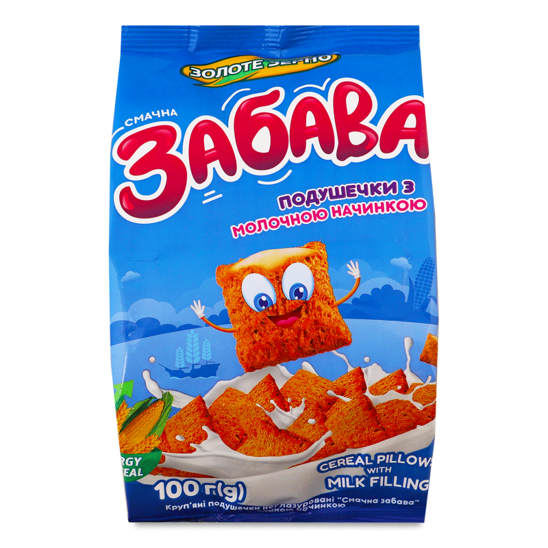 Подушечки Смачна забава з молочною начинкою 100г Золоте зерно