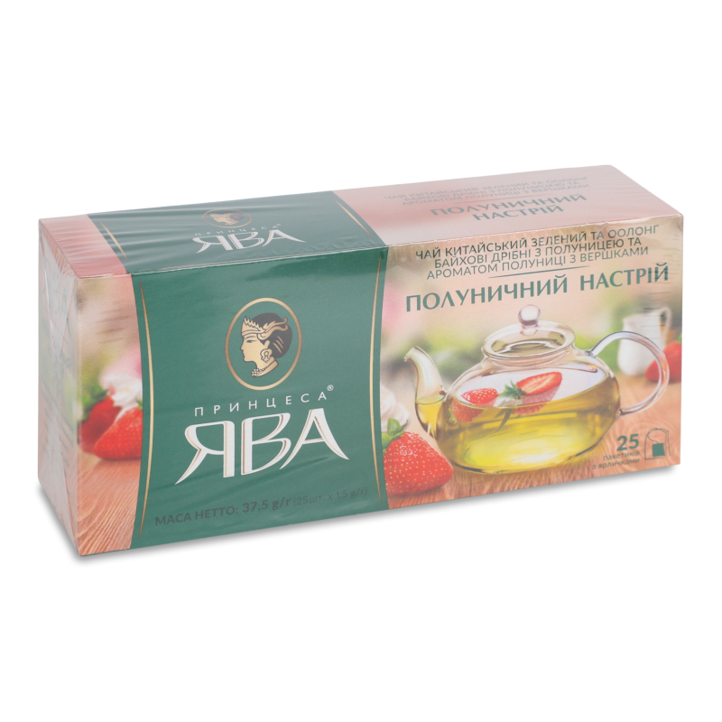 Чай Полуничний настрій зелений 25*1,5г Принцеса Ява