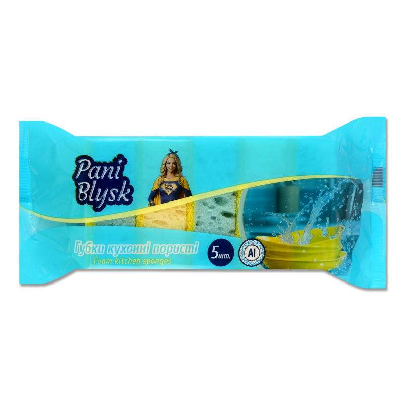 Губка кухонна пориста 5шт Пані Блиск