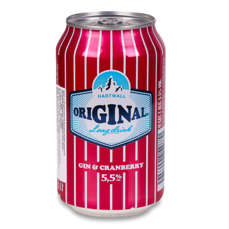 Коктейль слабоалкогольний Long Drink Gin&Cranberry газований 5,5% 0,33л ж/б Original