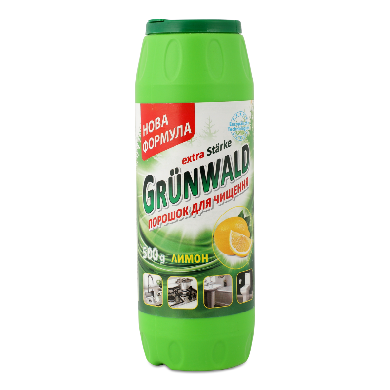 Засiб чистячий з ароматом Лимон порошкоподiбний 500г Грюнвальд