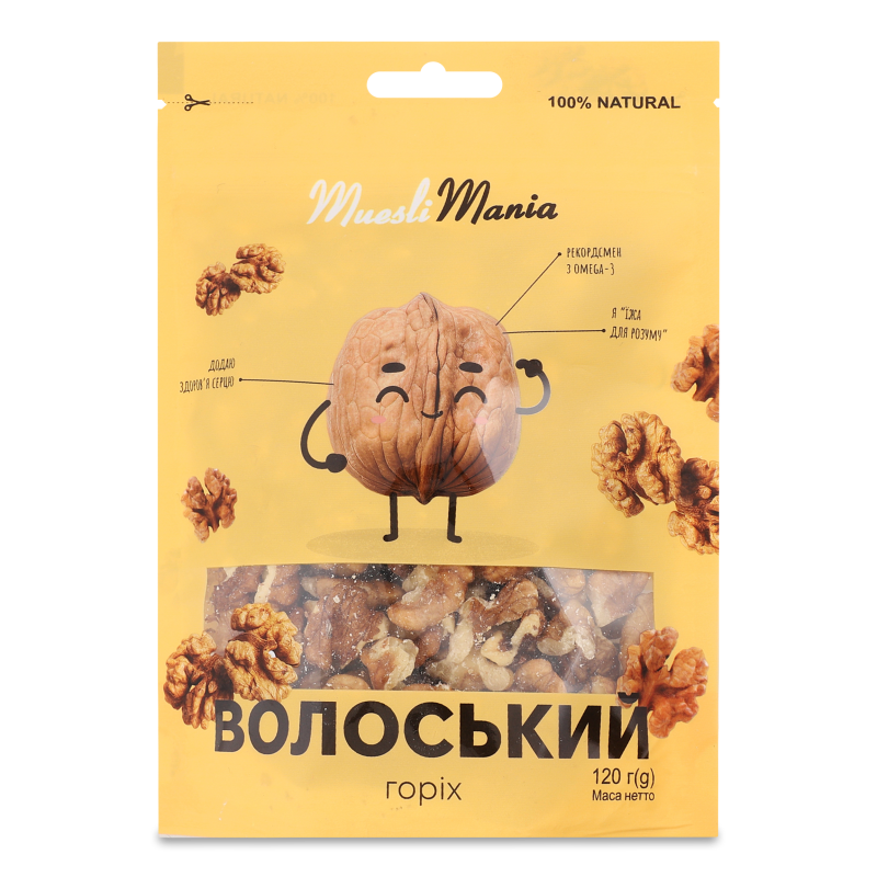Горіх волоський горіх 120г д/п Muesli Mania