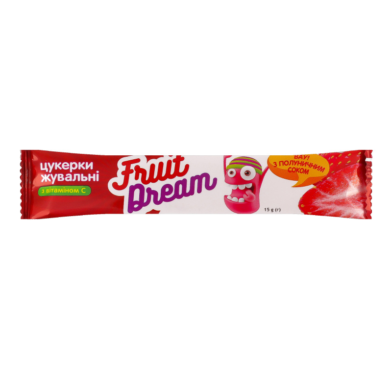 Цукерки жувальні з полуничним соком + вітамін С Fruit Dream м/у